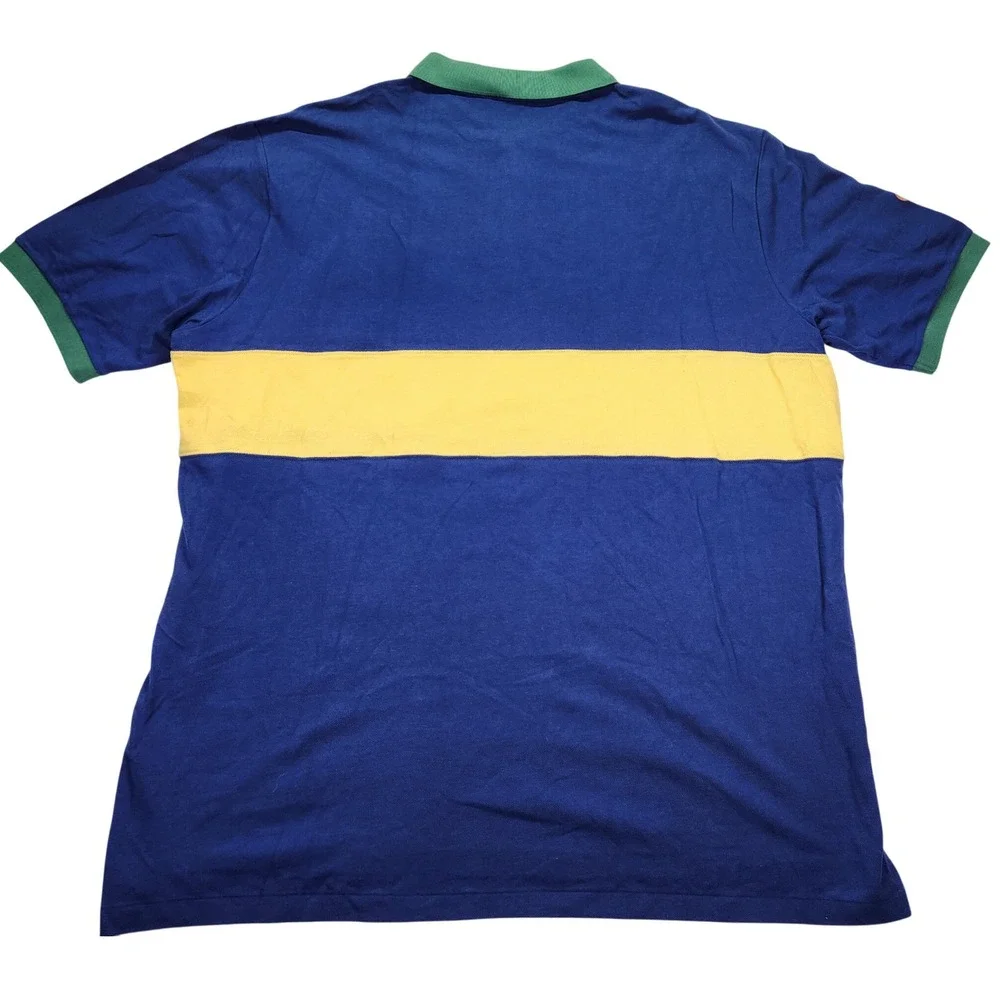 Polo Ralph Lauren Men's Big & Tall Mesh Polo Shirt  3XLT Blue/Yellow Green Shirt